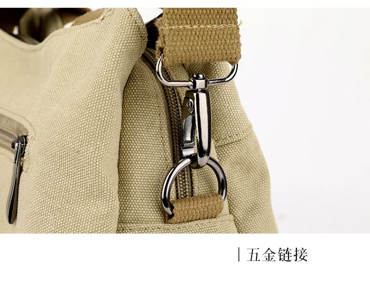 Bolso de Hombro de Lona Retro Bolso Bandolera Casual de Gran Capacidad para Mujer