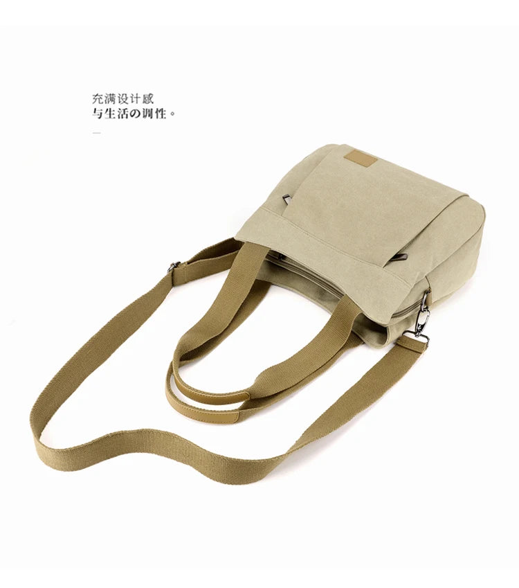 Bolso de Hombro de Lona Retro Bolso Bandolera Casual de Gran Capacidad para Mujer