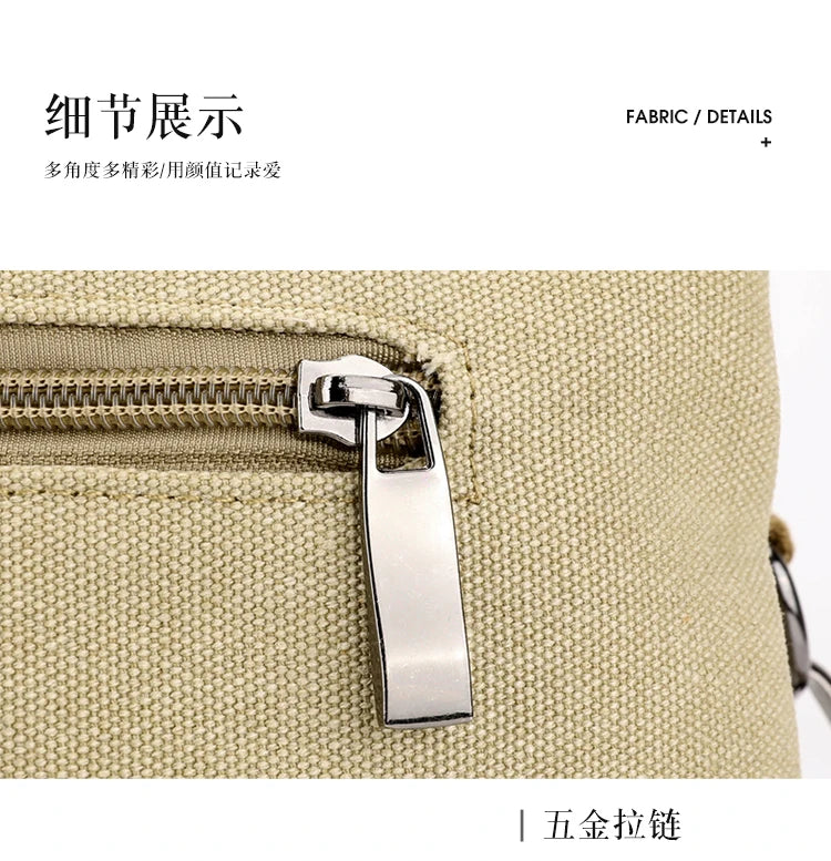 Bolso de Hombro de Lona Retro Bolso Bandolera Casual de Gran Capacidad para Mujer