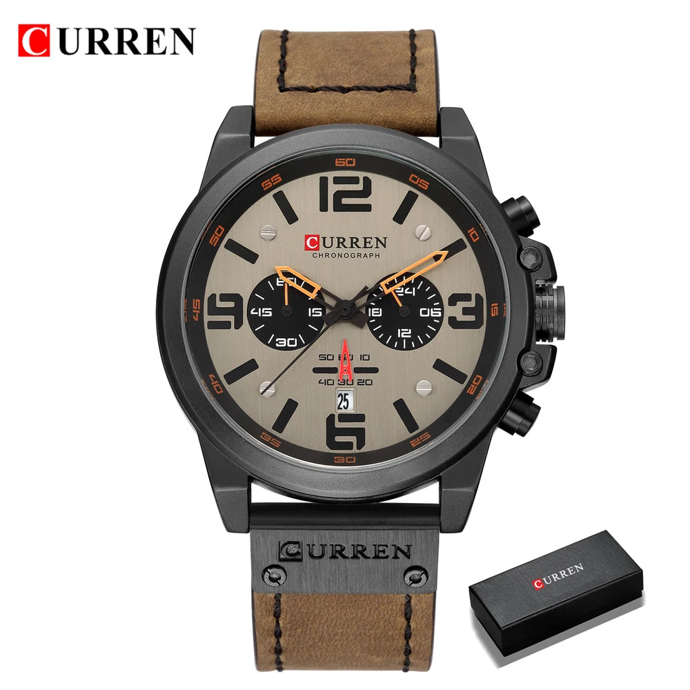 Fashion Chronograph Watch Men CURREN Luxury Brand Waterproof Sport Wrist Men's Watches Casual Wristwatch Male Clock Reloj Hombre