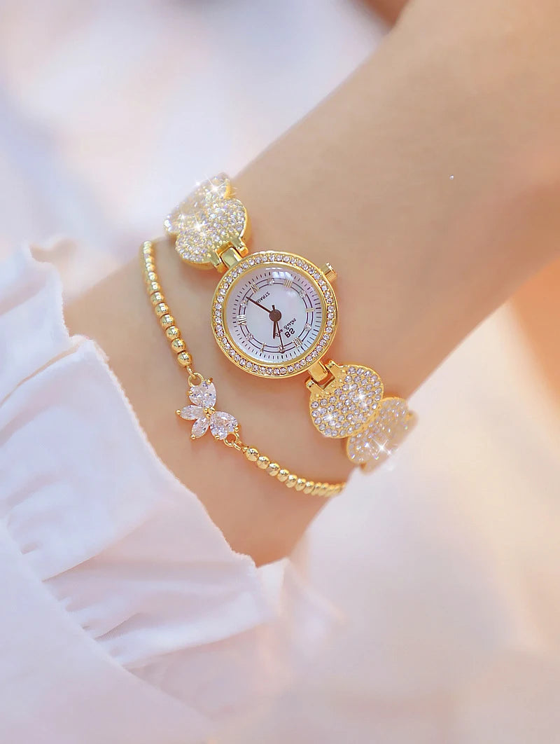 Relojes de diamantes de lujo para mujer, reloj de pulsera femenino, reloj de pulsera elegante, reloj de lujo para mujer