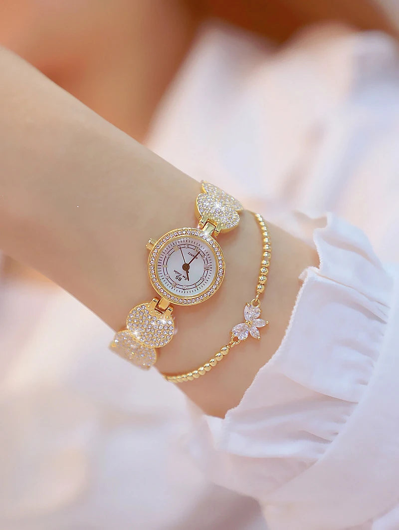 Relojes de diamantes de lujo para mujer, reloj de pulsera femenino, reloj de pulsera elegante, reloj de lujo para mujer