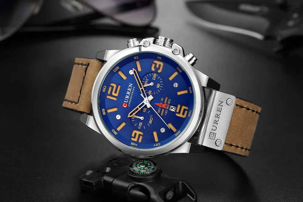 Fashion Chronograph Watch Men CURREN Luxury Brand Waterproof Sport Wrist Men's Watches Casual Wristwatch Male Clock Reloj Hombre