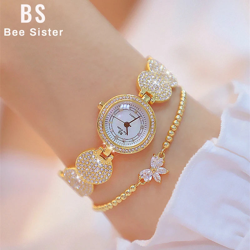 Relojes de diamantes de lujo para mujer, reloj de pulsera femenino, reloj de pulsera elegante, reloj de lujo para mujer