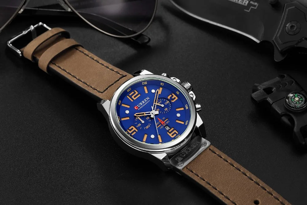 Fashion Chronograph Watch Men CURREN Luxury Brand Waterproof Sport Wrist Men's Watches Casual Wristwatch Male Clock Reloj Hombre