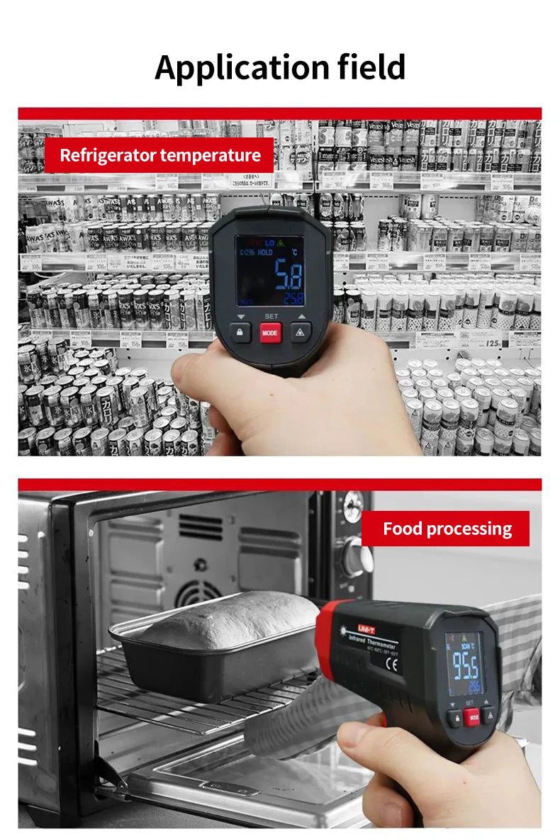 Termómetro infrarrojo Digital UNI-T UT306C medidor de pistola de temperatura láser Industrial sin contacto-50-500