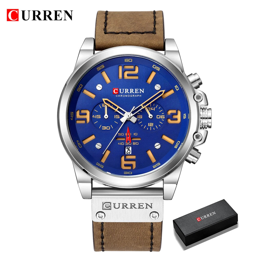 Fashion Chronograph Watch Men CURREN Luxury Brand Waterproof Sport Wrist Men's Watches Casual Wristwatch Male Clock Reloj Hombre