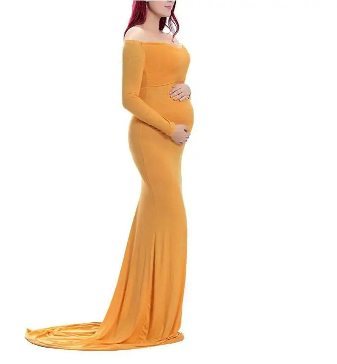 Sexy Maternity Dresses for Pregnant Women, Photography Props, Off Shoulder, Long Nursing Dress, Maternity Dresses for Photoshoot
