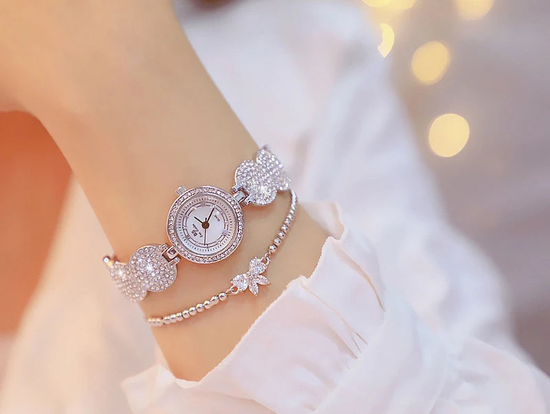 Relojes de diamantes de lujo para mujer, reloj de pulsera femenino, reloj de pulsera elegante, reloj de lujo para mujer