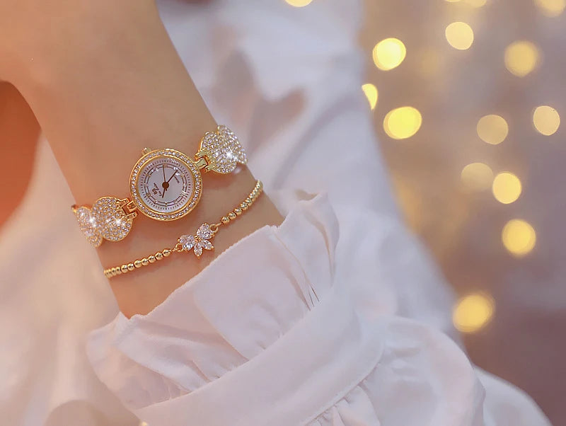 Relojes de diamantes de lujo para mujer, reloj de pulsera femenino, reloj de pulsera elegante, reloj de lujo para mujer