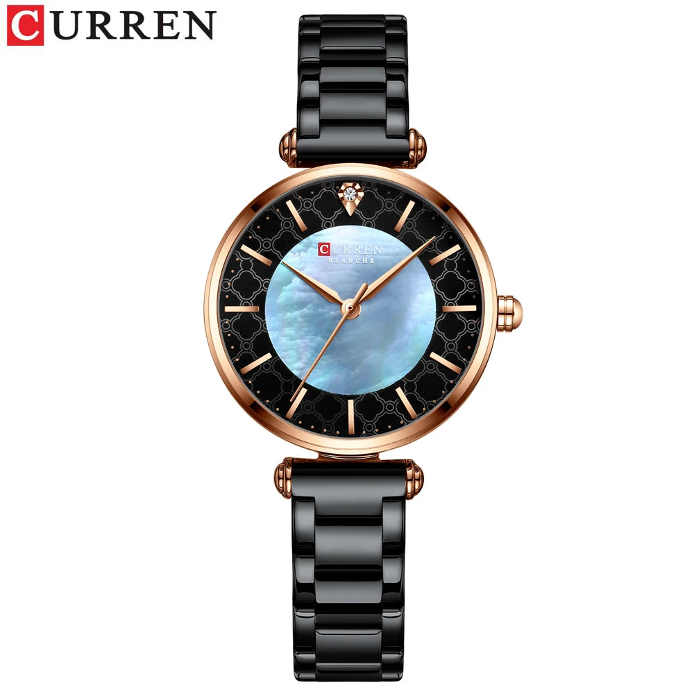 CURREN-Reloj de pulsera de acero para mujer, cronógrafo creativo, resistente al agua, marca superior, nuevo