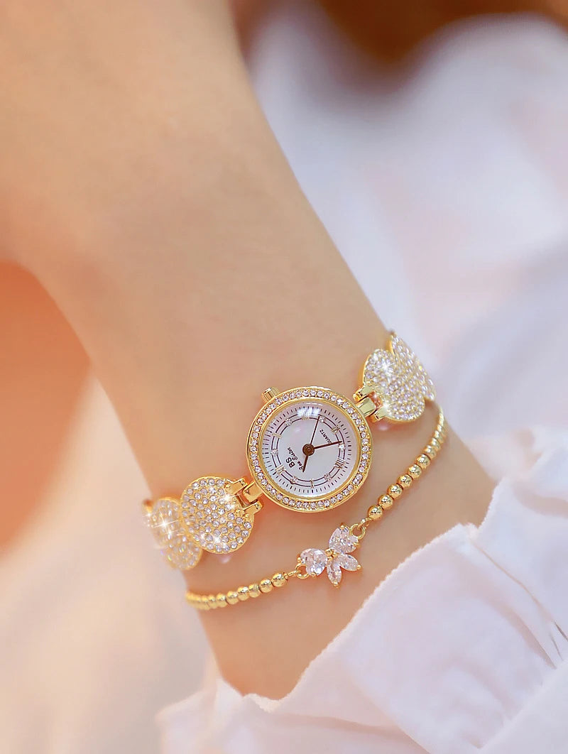 Relojes de diamantes de lujo para mujer, reloj de pulsera femenino, reloj de pulsera elegante, reloj de lujo para mujer