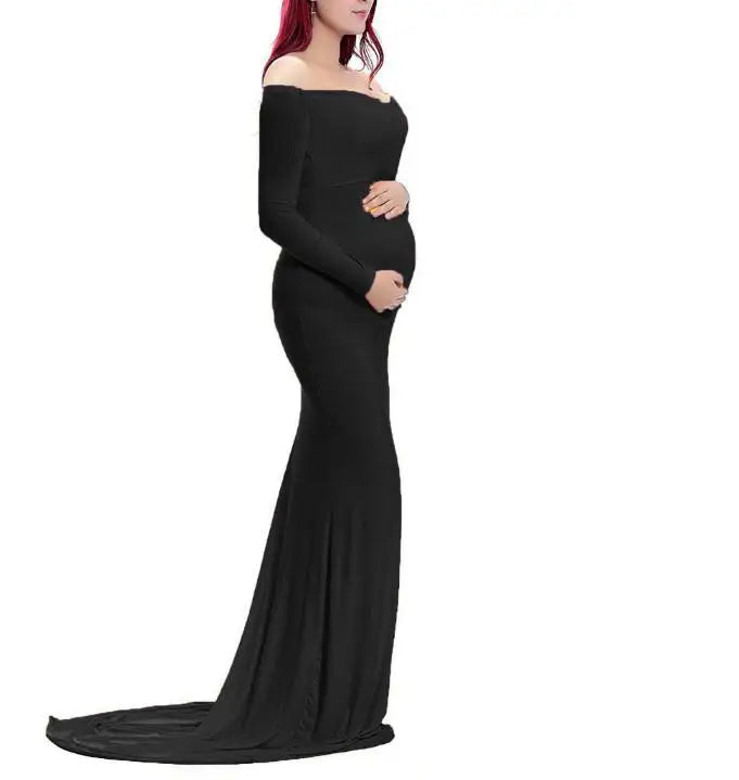 Sexy Maternity Dresses for Pregnant Women, Photography Props, Off Shoulder, Long Nursing Dress, Maternity Dresses for Photoshoot