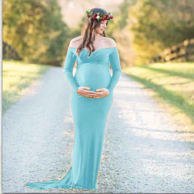 Sexy Maternity Dresses for Pregnant Women, Photography Props, Off Shoulder, Long Nursing Dress, Maternity Dresses for Photoshoot
