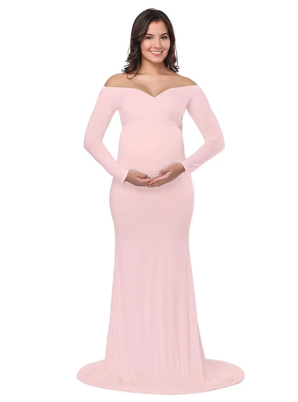 Vestidos de maternidad sexys para mujer embarazada, accesorios de fotografía, hombros descubiertos, Vestido largo de lactancia, vestidos de maternidad para sesión de fotos