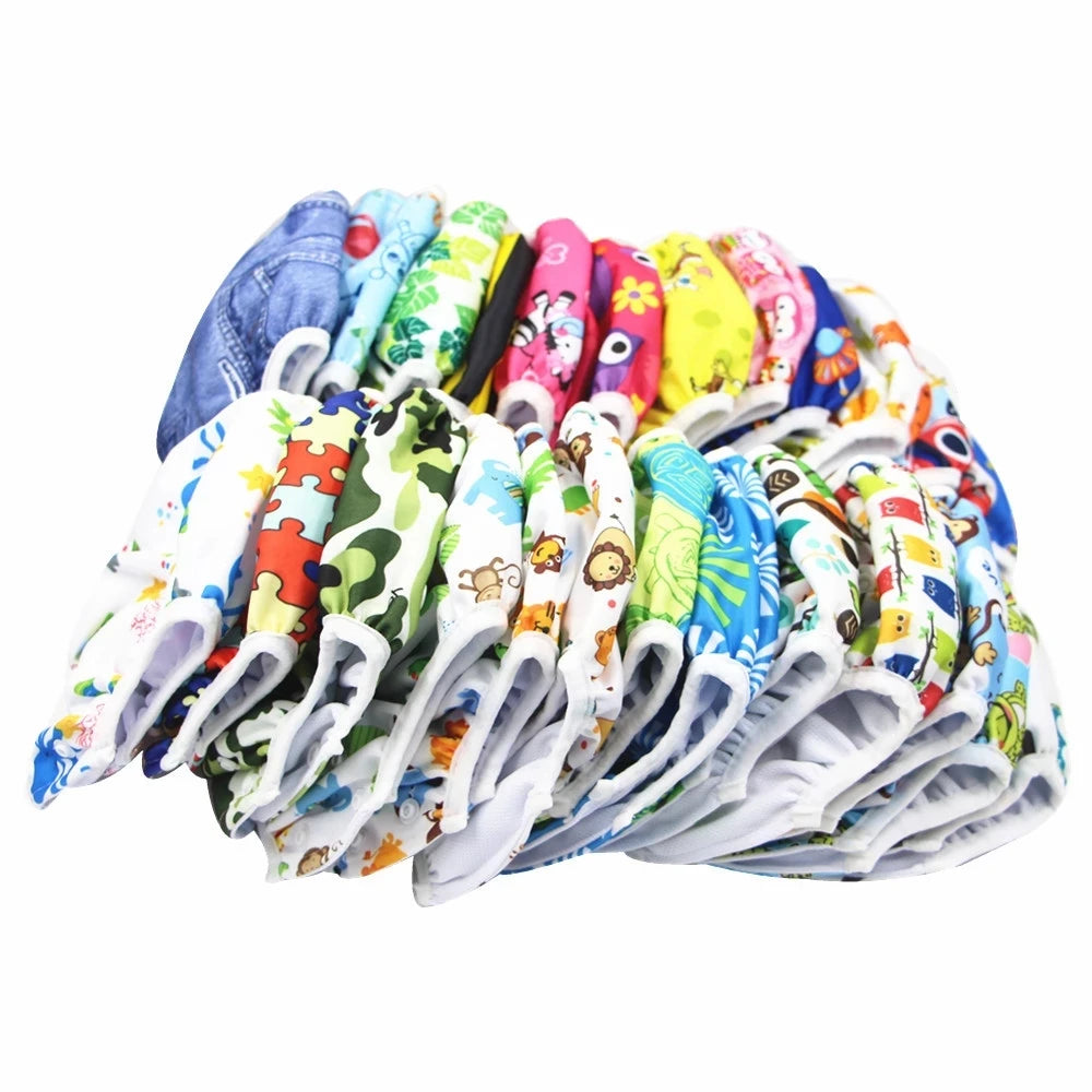 Pañales de Natación para Bebés, Impermeables, Ajustables, de Tela, Reutilizables y Lavables