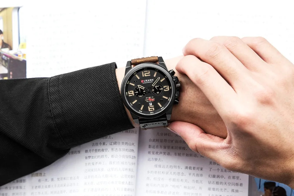 Fashion Chronograph Watch Men CURREN Luxury Brand Waterproof Sport Wrist Men's Watches Casual Wristwatch Male Clock Reloj Hombre