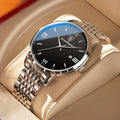 Reloj POEDAGAR de la mejor marca, reloj de acero inoxidable con fecha de negocios para hombre, relojes luminosos resistentes al agua, reloj de pulsera deportivo de cuarzo de lujo para hombre