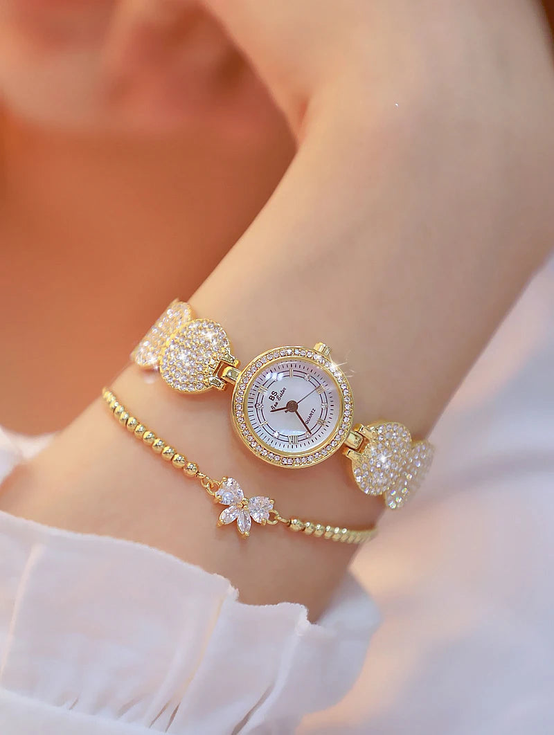 Relojes de diamantes de lujo para mujer, reloj de pulsera femenino, reloj de pulsera elegante, reloj de lujo para mujer