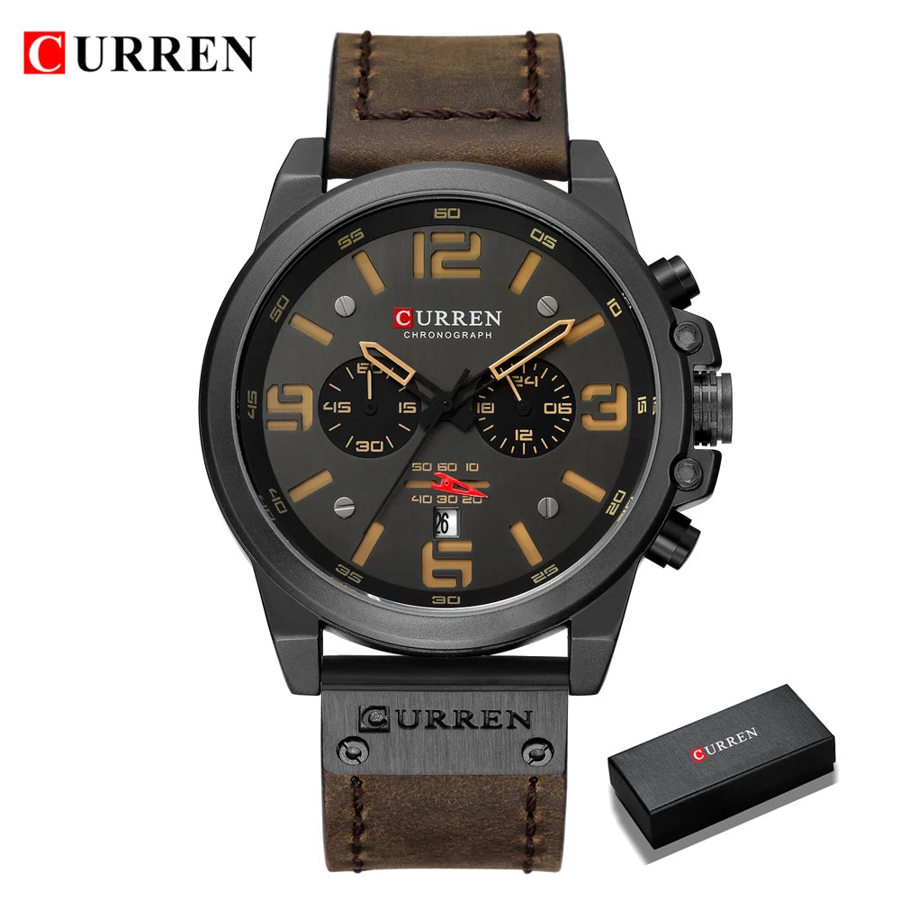 Fashion Chronograph Watch Men CURREN Luxury Brand Waterproof Sport Wrist Men's Watches Casual Wristwatch Male Clock Reloj Hombre