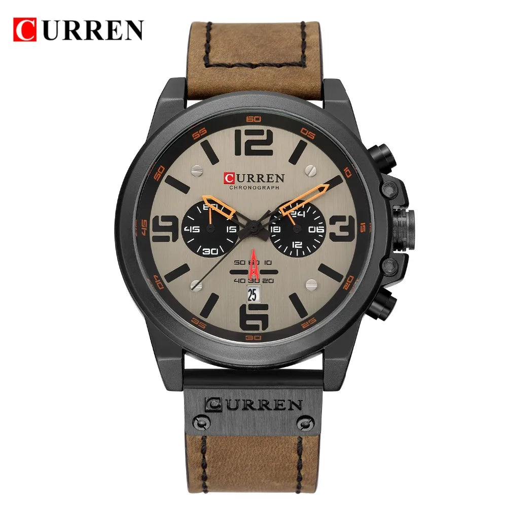 Fashion Chronograph Watch Men CURREN Luxury Brand Waterproof Sport Wrist Men's Watches Casual Wristwatch Male Clock Reloj Hombre