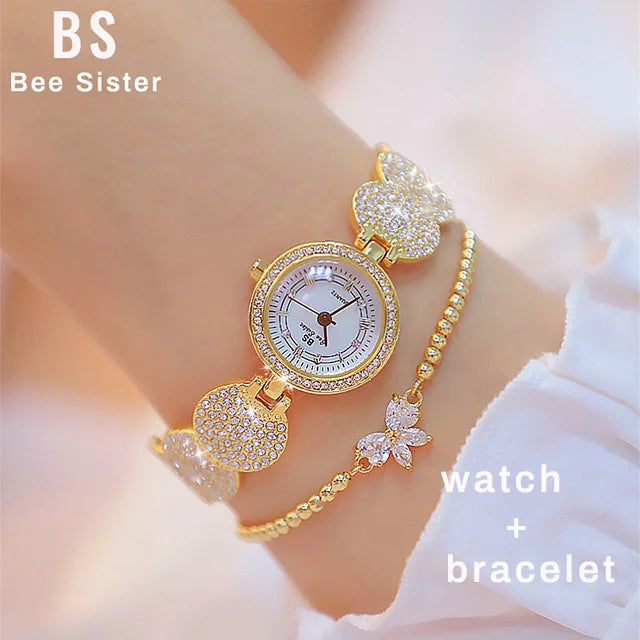 Relojes de diamantes de lujo para mujer, reloj de pulsera femenino, reloj de pulsera elegante, reloj de lujo para mujer