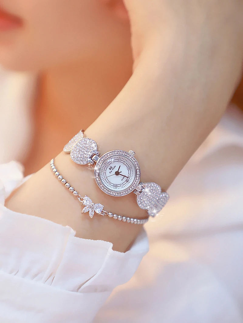 Relojes de diamantes de lujo para mujer, reloj de pulsera femenino, reloj de pulsera elegante, reloj de lujo para mujer