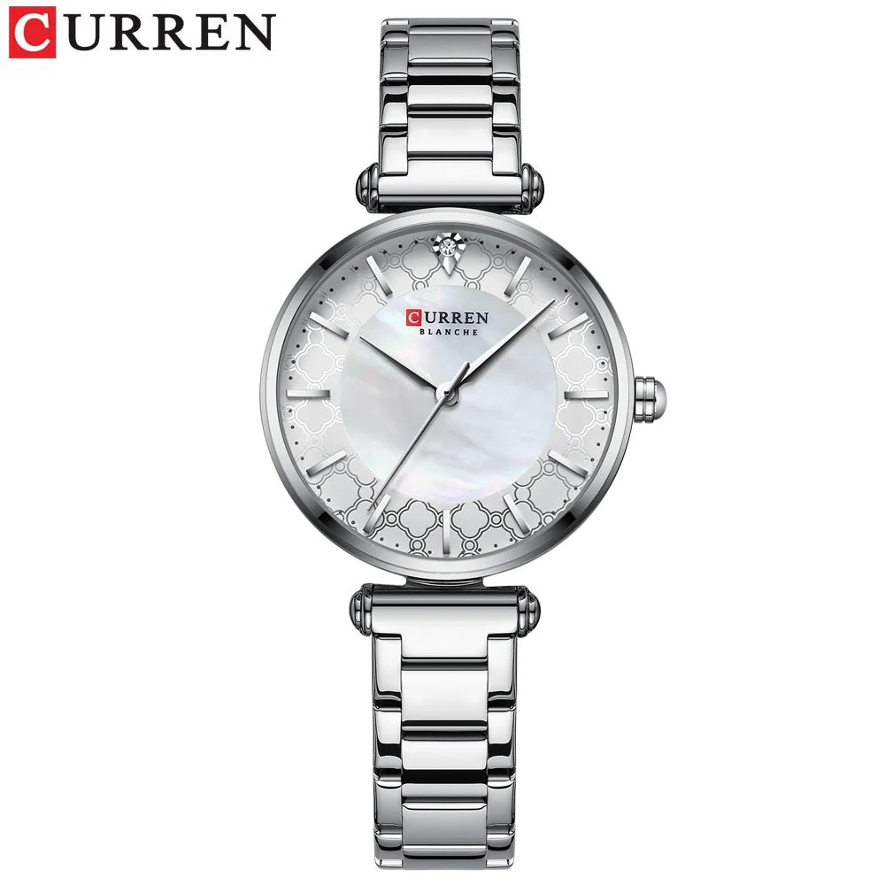 CURREN-Reloj de pulsera de acero para mujer, cronógrafo creativo, resistente al agua, marca superior, nuevo