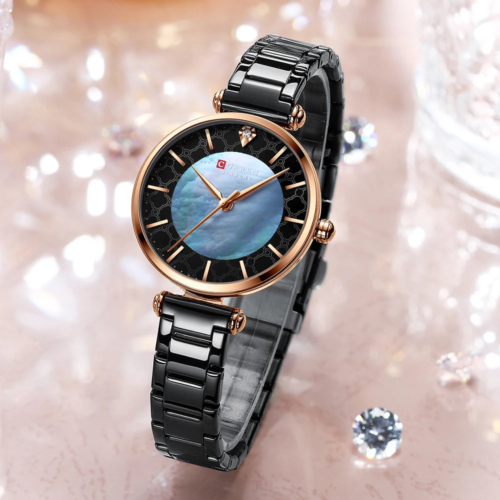 CURREN-Reloj de pulsera de acero para mujer, cronógrafo creativo, resistente al agua, marca superior, nuevo