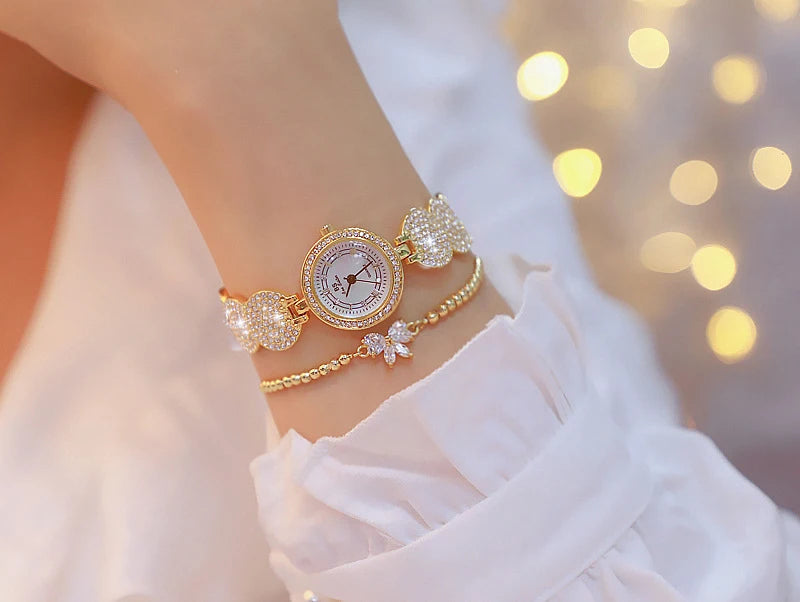 Relojes de diamantes de lujo para mujer, reloj de pulsera femenino, reloj de pulsera elegante, reloj de lujo para mujer