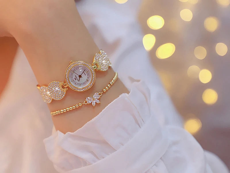 Relojes de diamantes de lujo para mujer, reloj de pulsera femenino, reloj de pulsera elegante, reloj de lujo para mujer