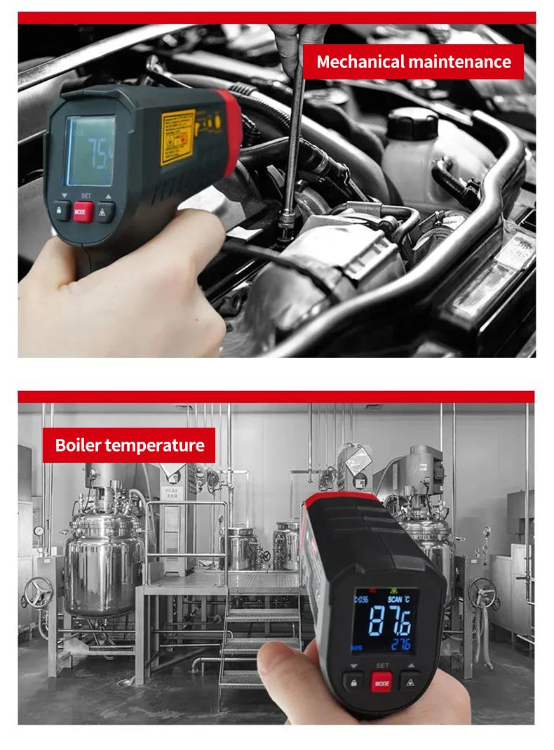 Termómetro infrarrojo Digital UNI-T UT306C medidor de pistola de temperatura láser Industrial sin contacto-50-500
