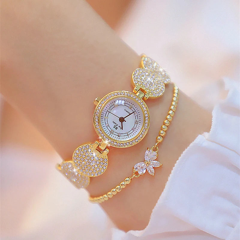 Relojes de diamantes de lujo para mujer, reloj de pulsera femenino, reloj de pulsera elegante, reloj de lujo para mujer