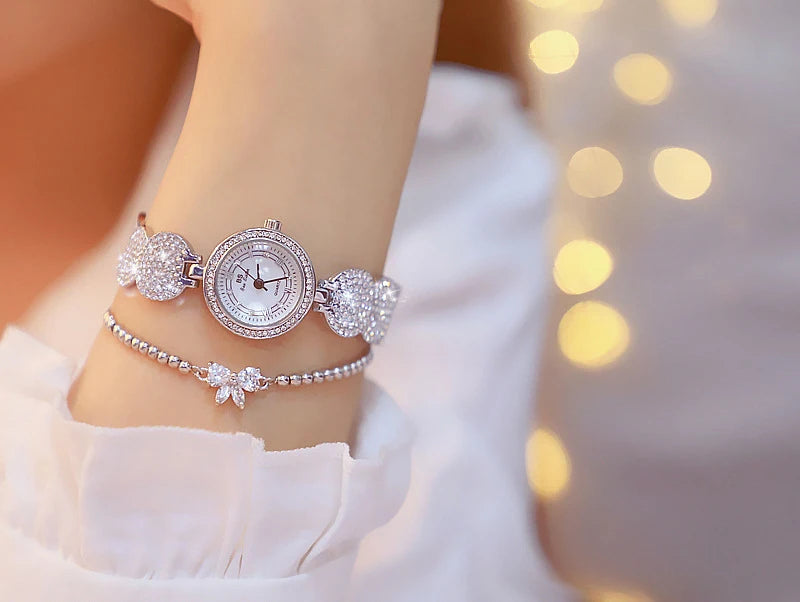 Relojes de diamantes de lujo para mujer, reloj de pulsera femenino, reloj de pulsera elegante, reloj de lujo para mujer