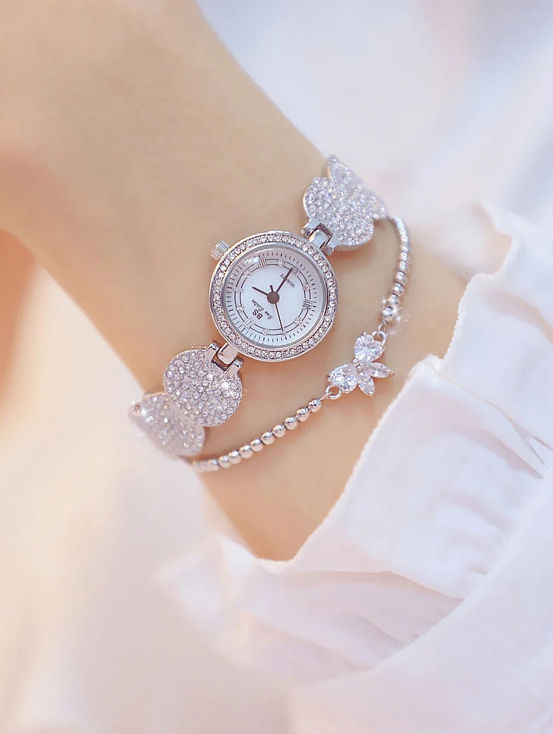 Relojes de diamantes de lujo para mujer, reloj de pulsera femenino, reloj de pulsera elegante, reloj de lujo para mujer