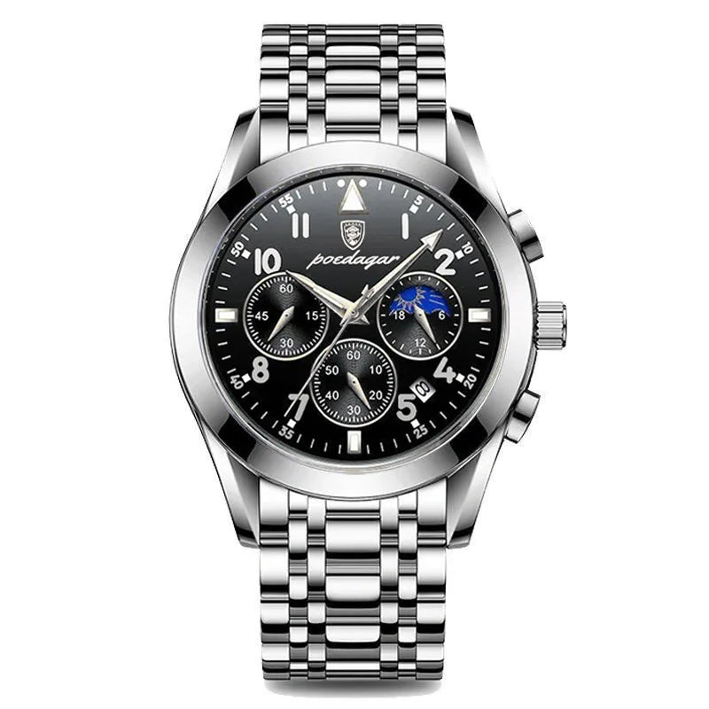 POEDAGAR-relojes para hombre, de cuero de moda, resistente al agua, parte superior luminosa, de lujo, de cuarzo, Masculino, 2021
