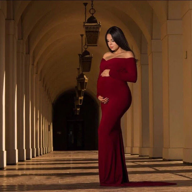 Sexy Maternity Dresses for Pregnant Women, Photography Props, Off Shoulder, Long Nursing Dress, Maternity Dresses for Photoshoot