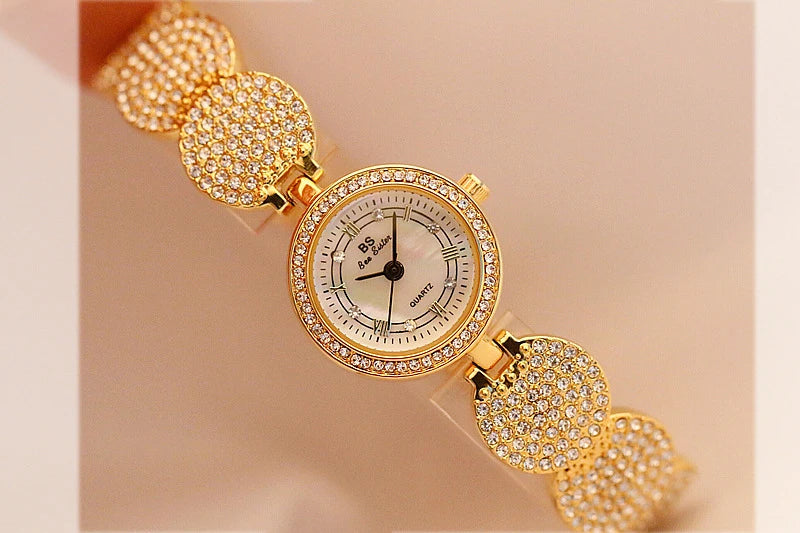 Relojes de diamantes de lujo para mujer, reloj de pulsera femenino, reloj de pulsera elegante, reloj de lujo para mujer