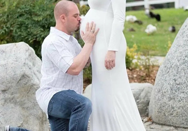 Vestidos de maternidad sexys para mujer embarazada, accesorios de fotografía, hombros descubiertos, Vestido largo de lactancia, vestidos de maternidad para sesión de fotos