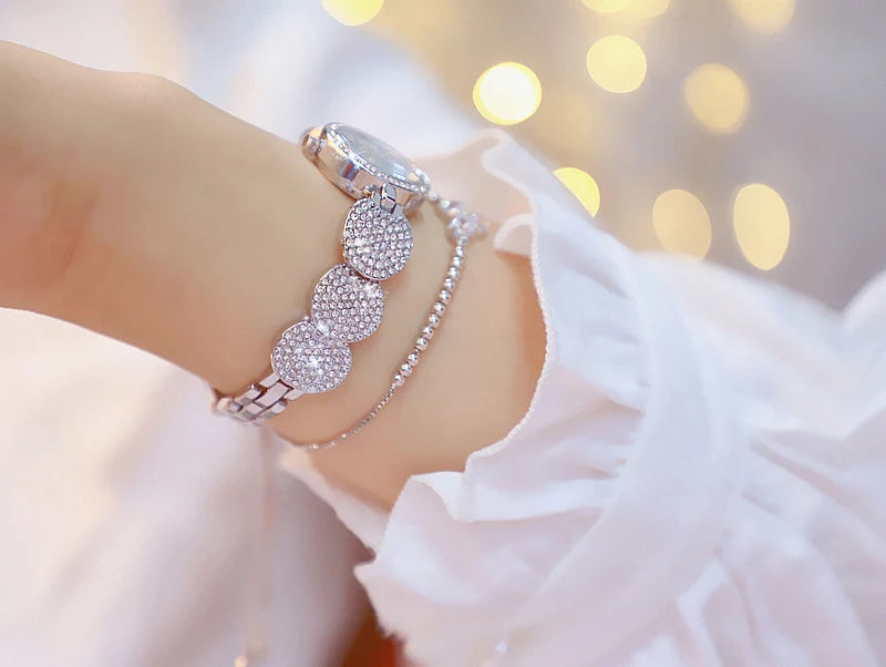 Relojes de diamantes de lujo para mujer, reloj de pulsera femenino, reloj de pulsera elegante, reloj de lujo para mujer