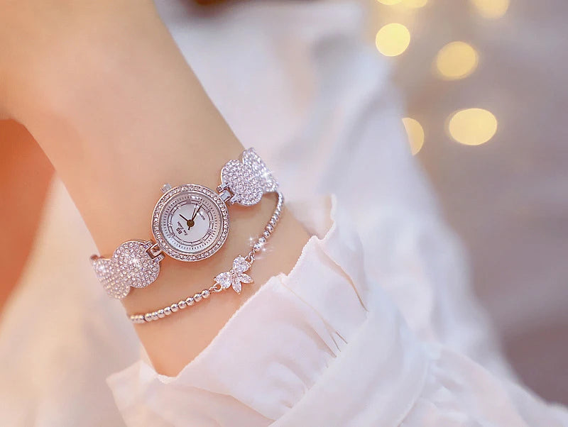 Relojes de diamantes de lujo para mujer, reloj de pulsera femenino, reloj de pulsera elegante, reloj de lujo para mujer