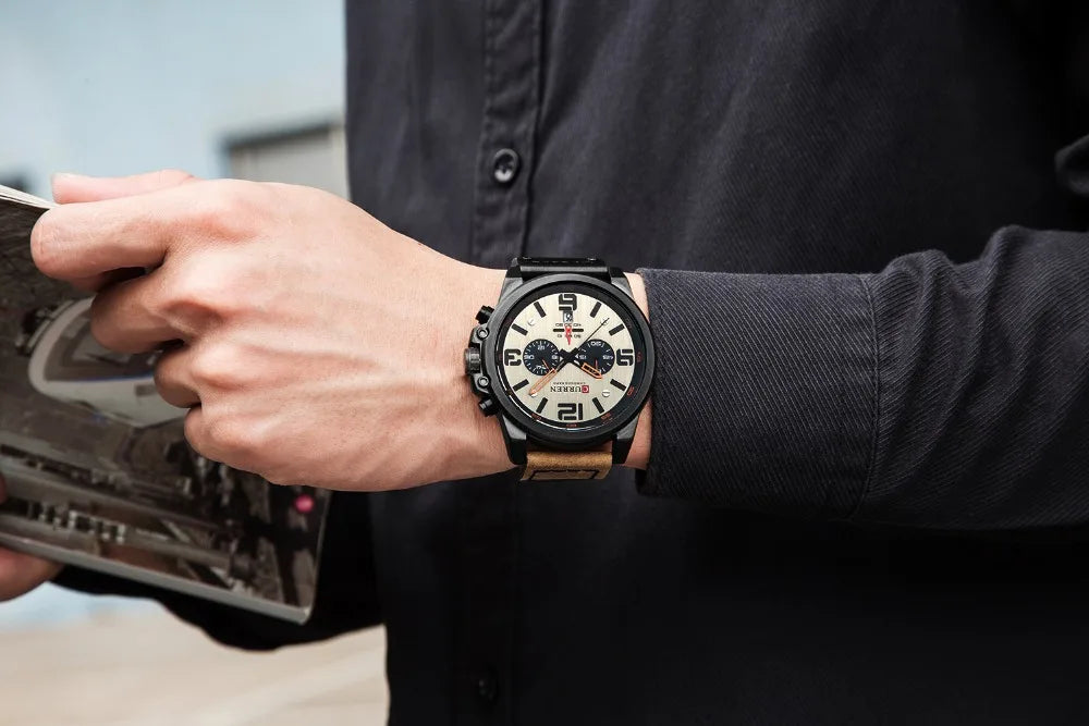Fashion Chronograph Watch Men CURREN Luxury Brand Waterproof Sport Wrist Men's Watches Casual Wristwatch Male Clock Reloj Hombre