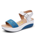 WOIZGIC, zapatos de mujer de cuero genuino, sandalias de plataforma, tacones altos, chanclas de playa frescas de verano 35-40 CDBY-5531