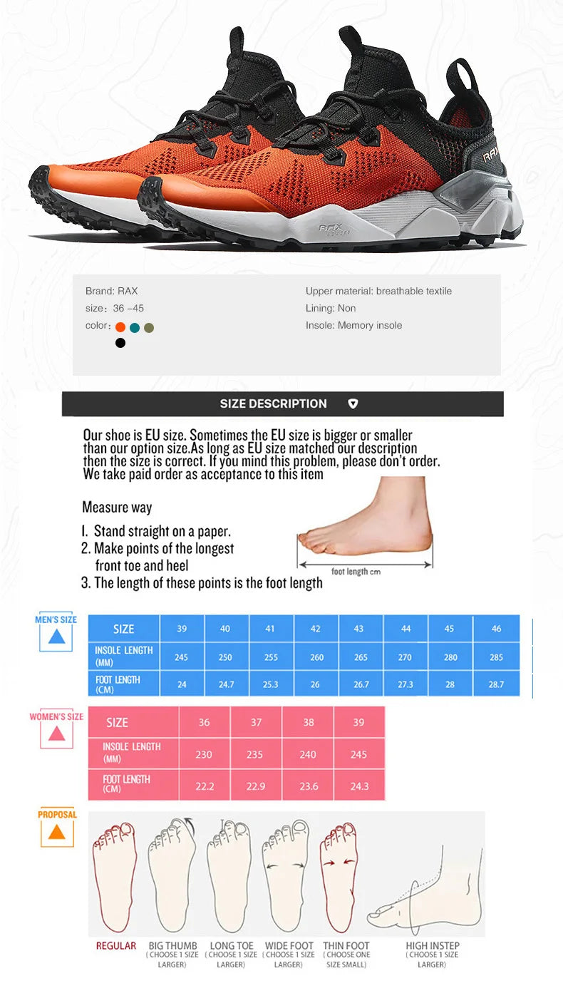 Rax, zapatillas para correr para hombre, zapatos transpirables para correr para mujer, zapatillas ligeras para hombre, zapatos de gimnasio para hombre, zapatos deportivos para exteriores, zapatos masculinos