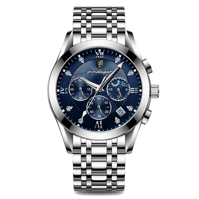 POEDAGAR-relojes para hombre, de cuero de moda, resistente al agua, parte superior luminosa, de lujo, de cuarzo, Masculino, 2021