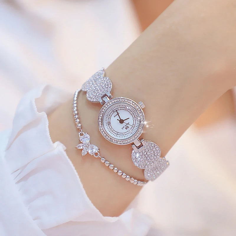 Relojes de diamantes de lujo para mujer, reloj de pulsera femenino, reloj de pulsera elegante, reloj de lujo para mujer