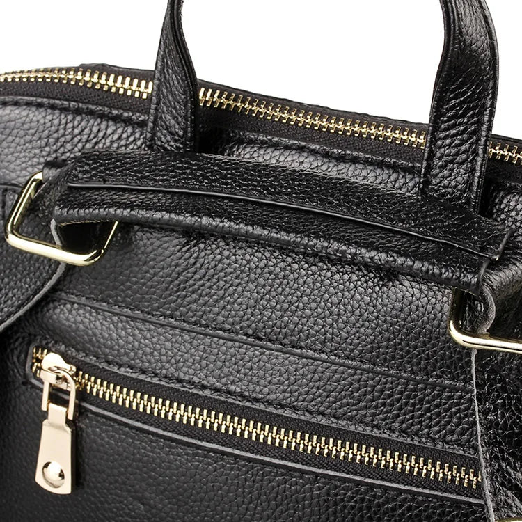 Mochila Zency de piel de cocodrilo para mujer, 100% genuina y natural, para viajes, trabajo, escuela, con compartimento para portátil, equipaje de mano