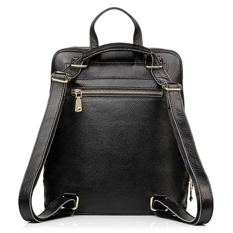Mochila Zency de piel de cocodrilo para mujer, 100% genuina y natural, para viajes, trabajo, escuela, con compartimento para portátil, equipaje de mano
