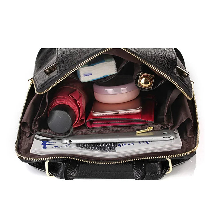 Mochila Zency de piel de cocodrilo para mujer, 100% genuina y natural, para viajes, trabajo, escuela, con compartimento para portátil, equipaje de mano