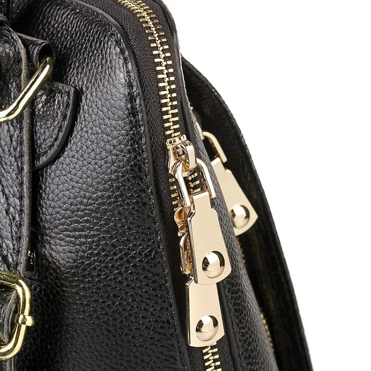 Mochila Zency de piel de cocodrilo para mujer, 100% genuina y natural, para viajes, trabajo, escuela, con compartimento para portátil, equipaje de mano